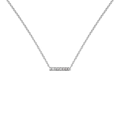 Diamond Bar Necklace in White Gold