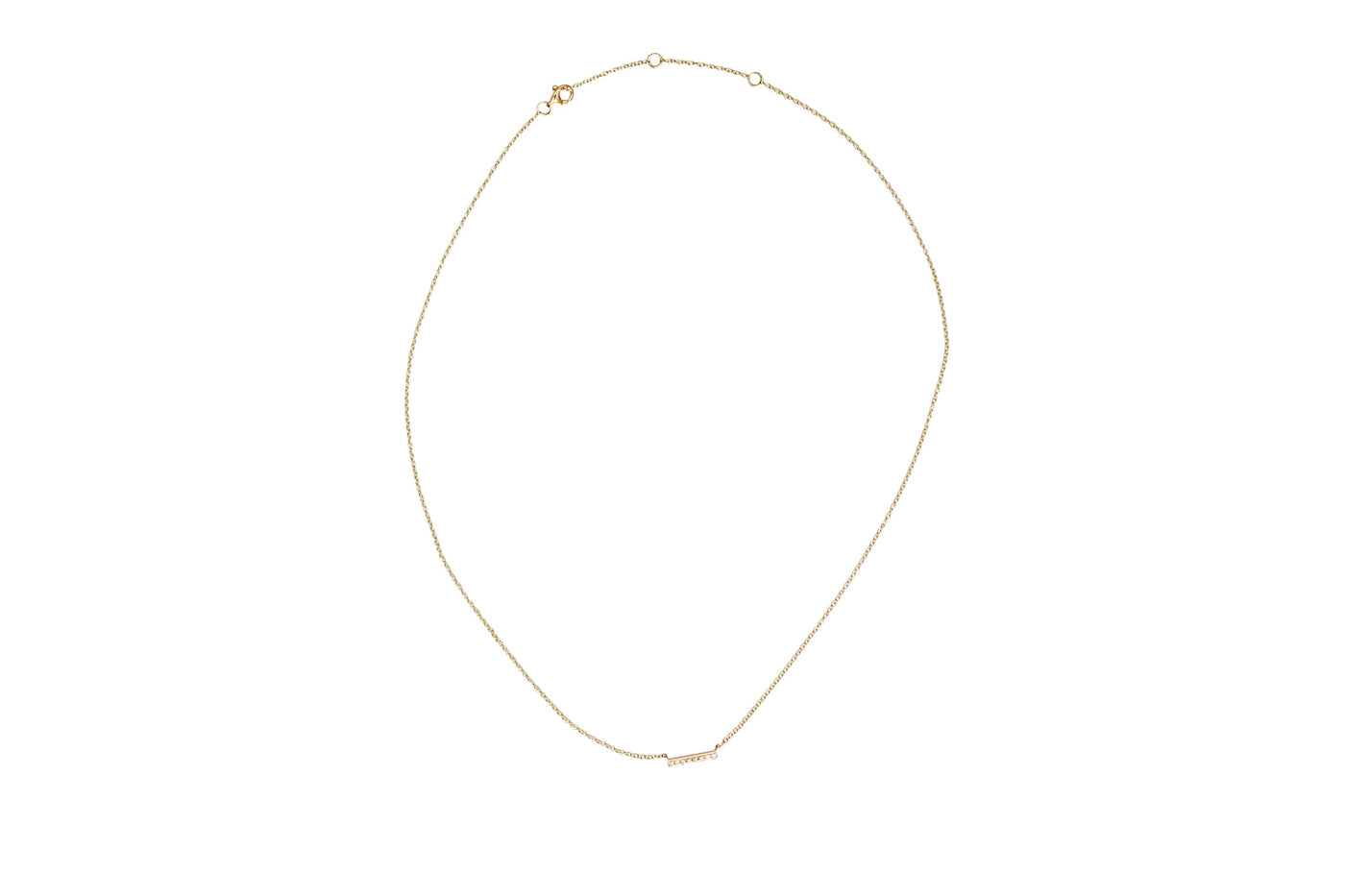 Diamond Bar Necklace in Yellow Gold