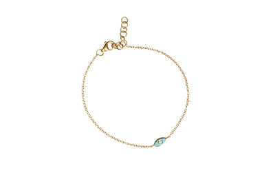 Turquoise Enamel Evil Eye Bracelet