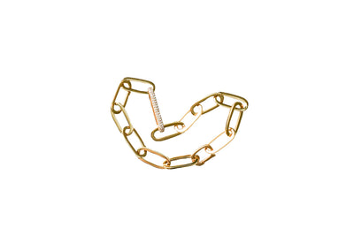 Paperclip Link Bracelet with Diamond Detail