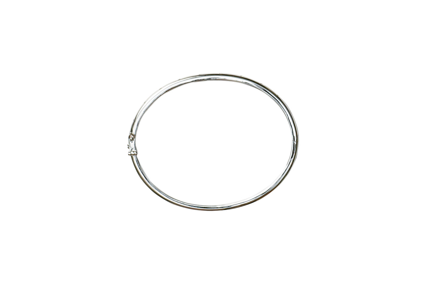 Inlay Diamond Bangle in White Gold