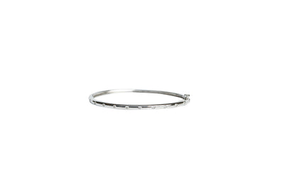 Inlay Diamond Bangle in White Gold