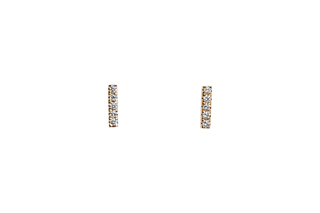 Small Line Studs in Yellow Gold