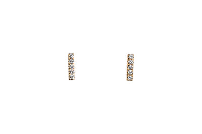 Small Line Studs in Yellow Gold