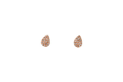 Small Pear Diamond Studs in Rose Gold