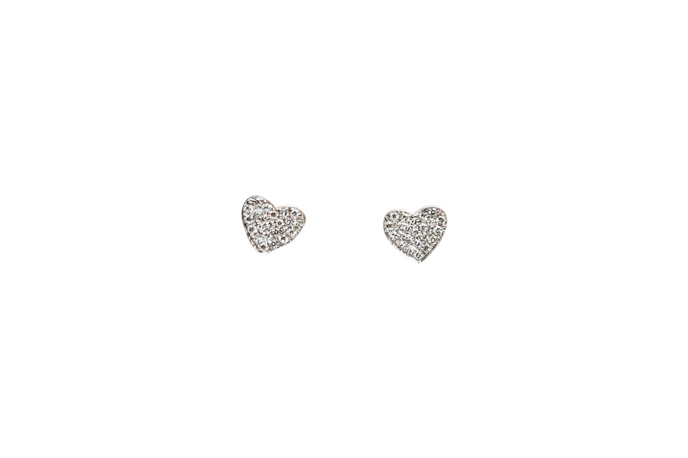 Heart Studs in White Gold