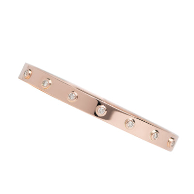 Bezel Set Diamond Bangle in Rose Gold