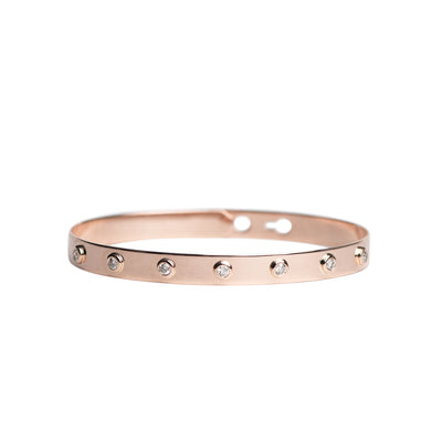 Bezel Set Diamond Bangle in Rose Gold