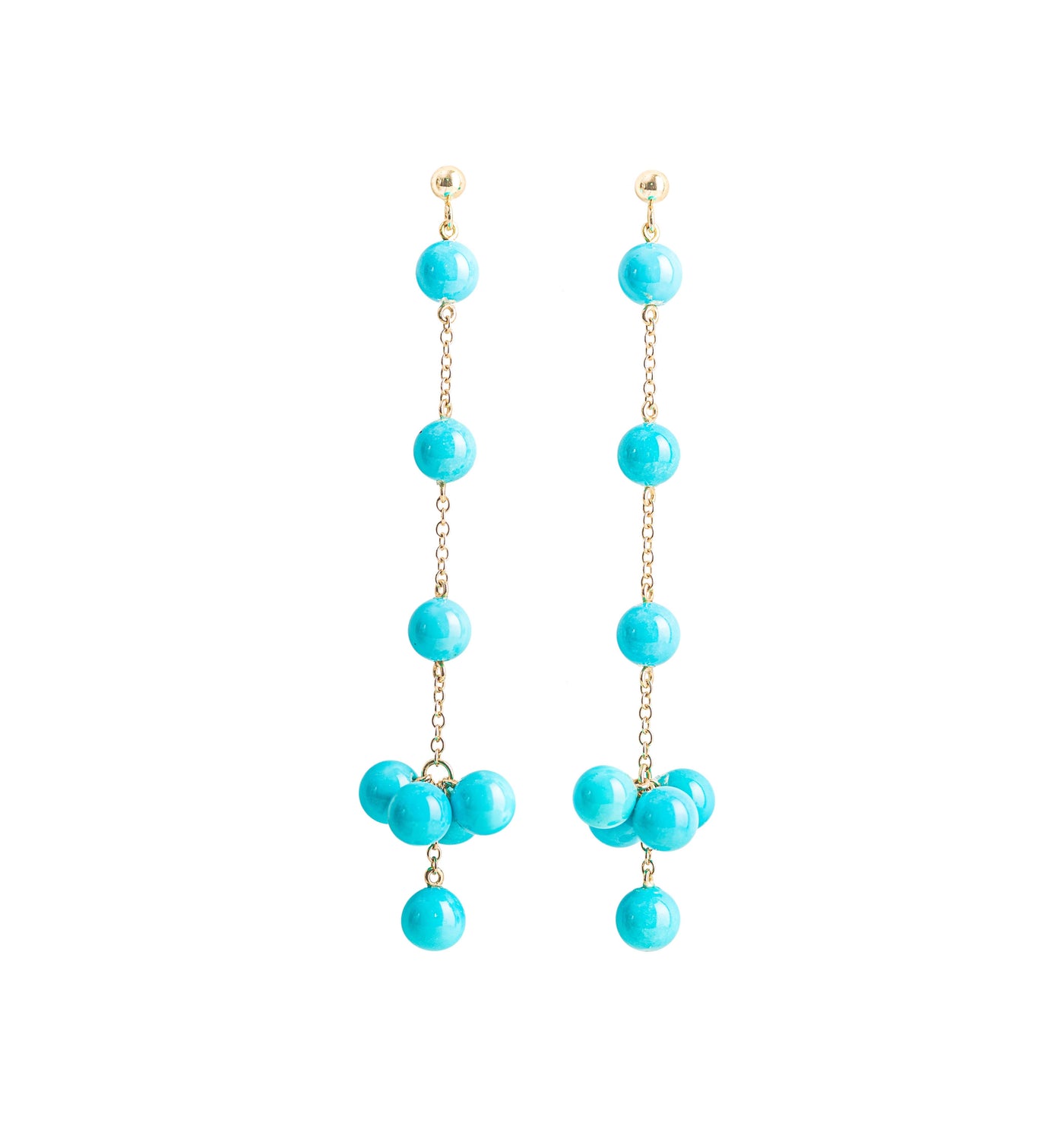 Long Turquoise with Cluster Earrings