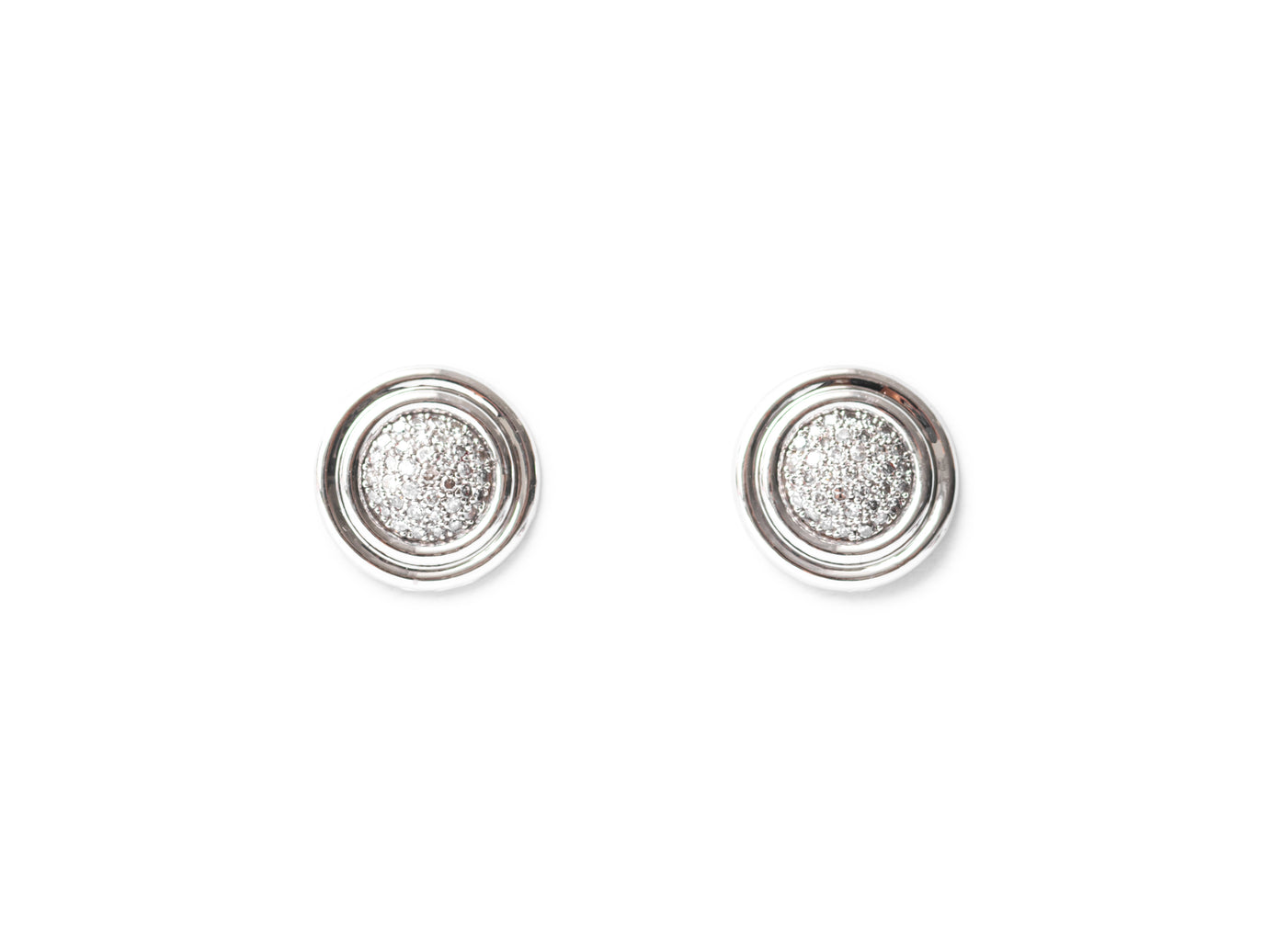 Outlined Diamond Stud Earrings